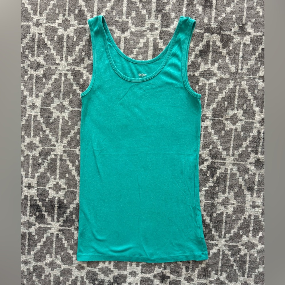 Mossimo Supply Co Teal Turquoise Fitted Tank Top Size Medium